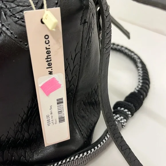 Let & Her Black Mini bag NWT has beautiful braided handle